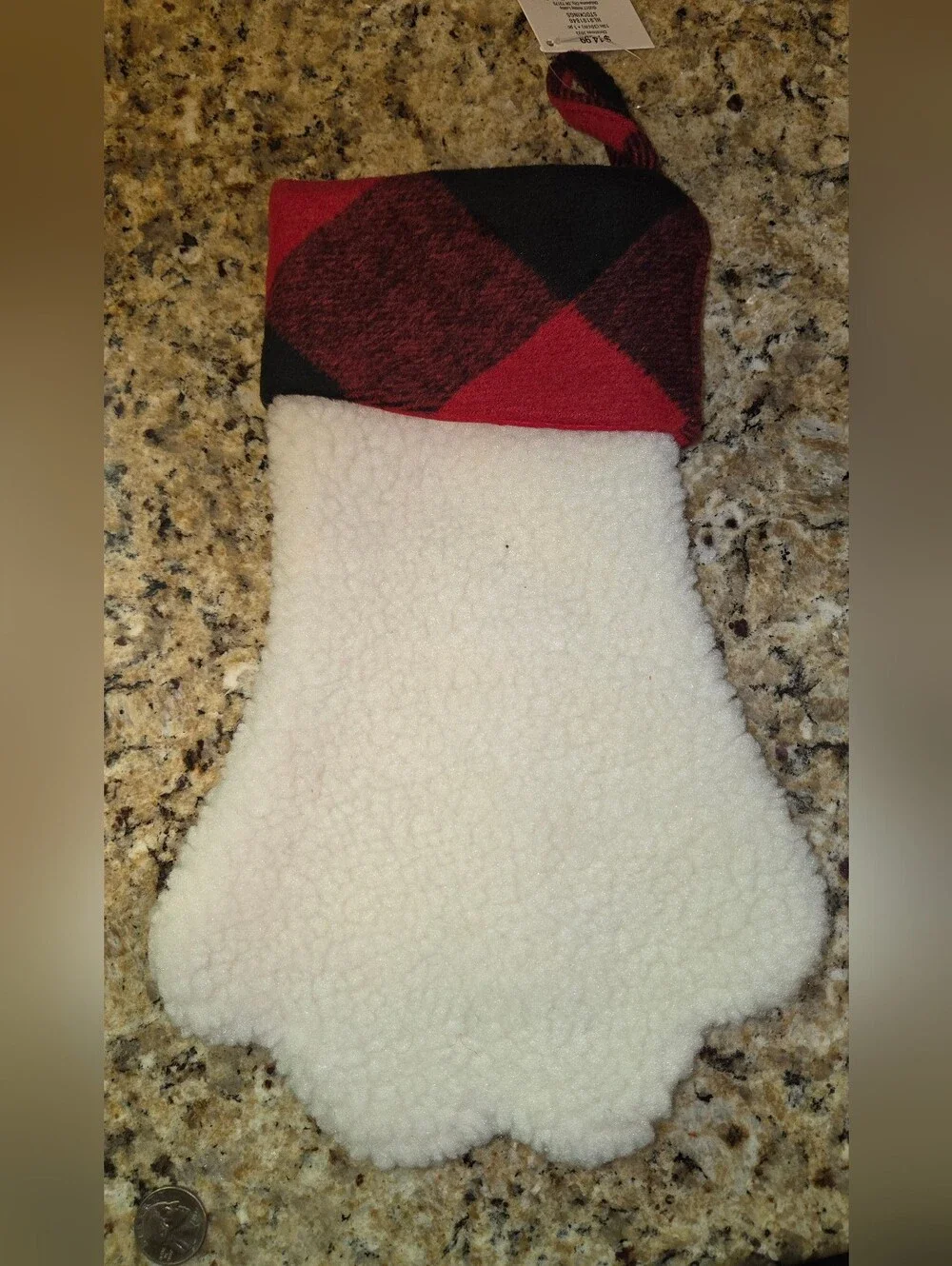 NWT Red and Black Plaid Pet Paw Dog Chriatmas Stocking